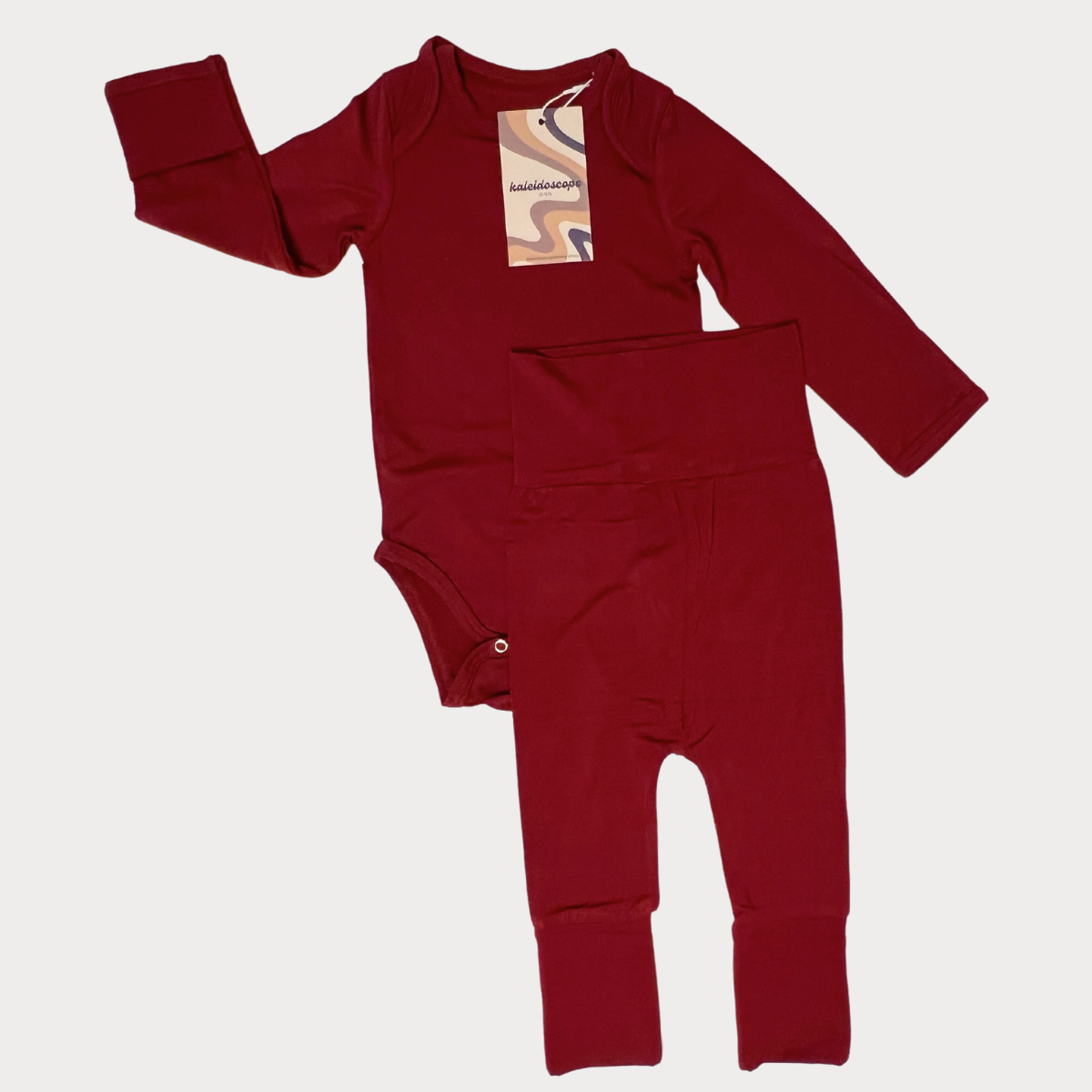 Bamboo Bodysuit and Leggings Set - Merlot