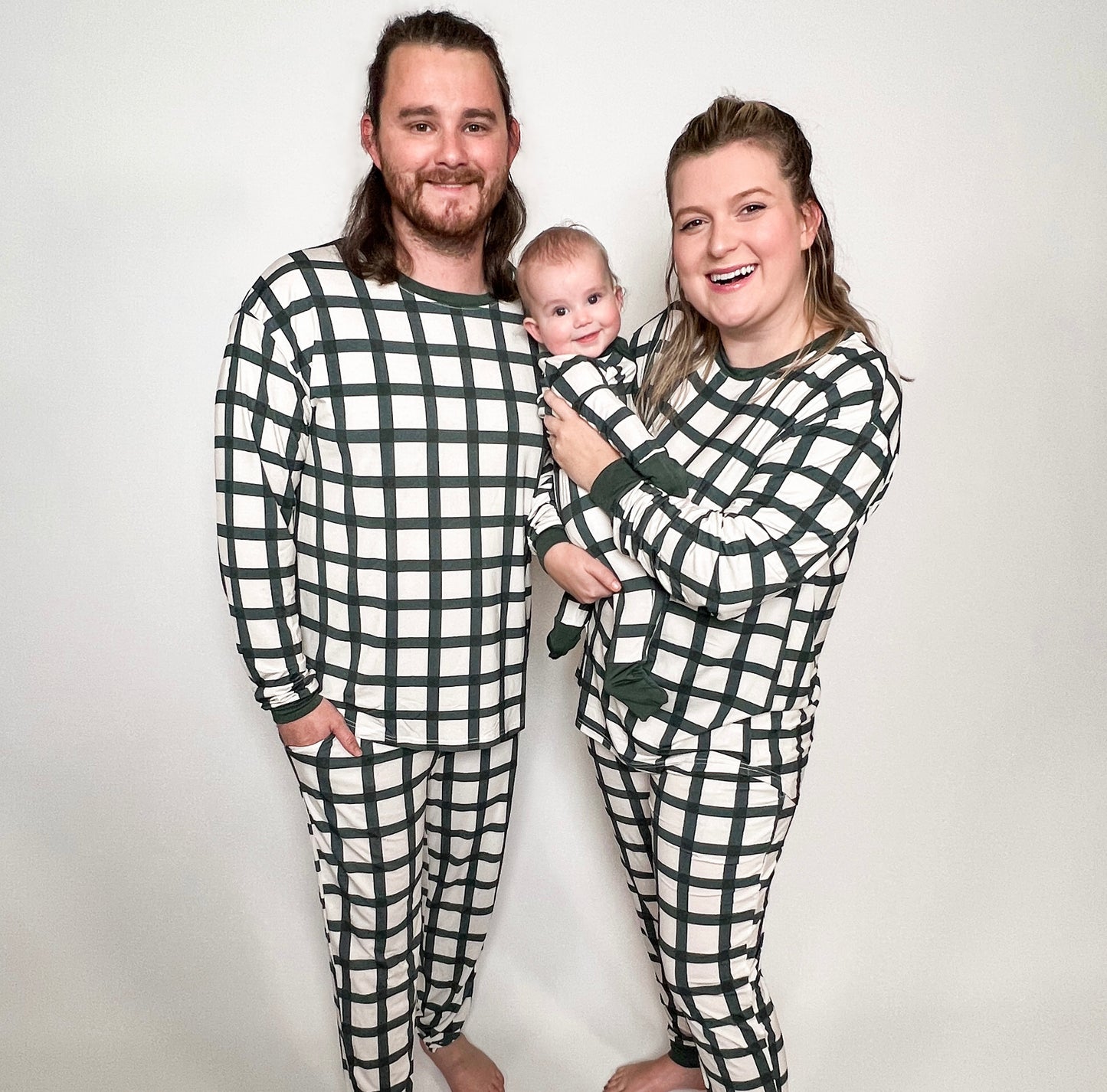 Women's Adult Bamboo Long Sleeve Pajama Shirt - Emerald Gingham