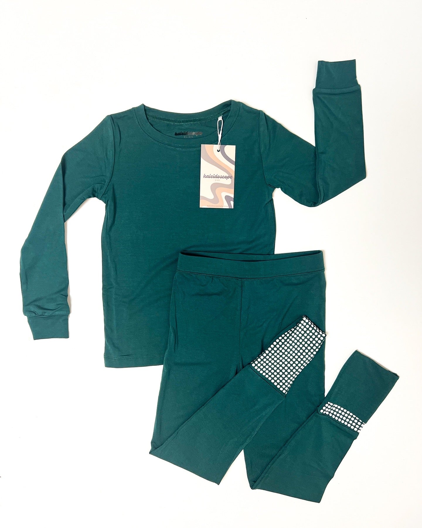 Two Piece Bamboo Jammies Foldover Feet - Alpine