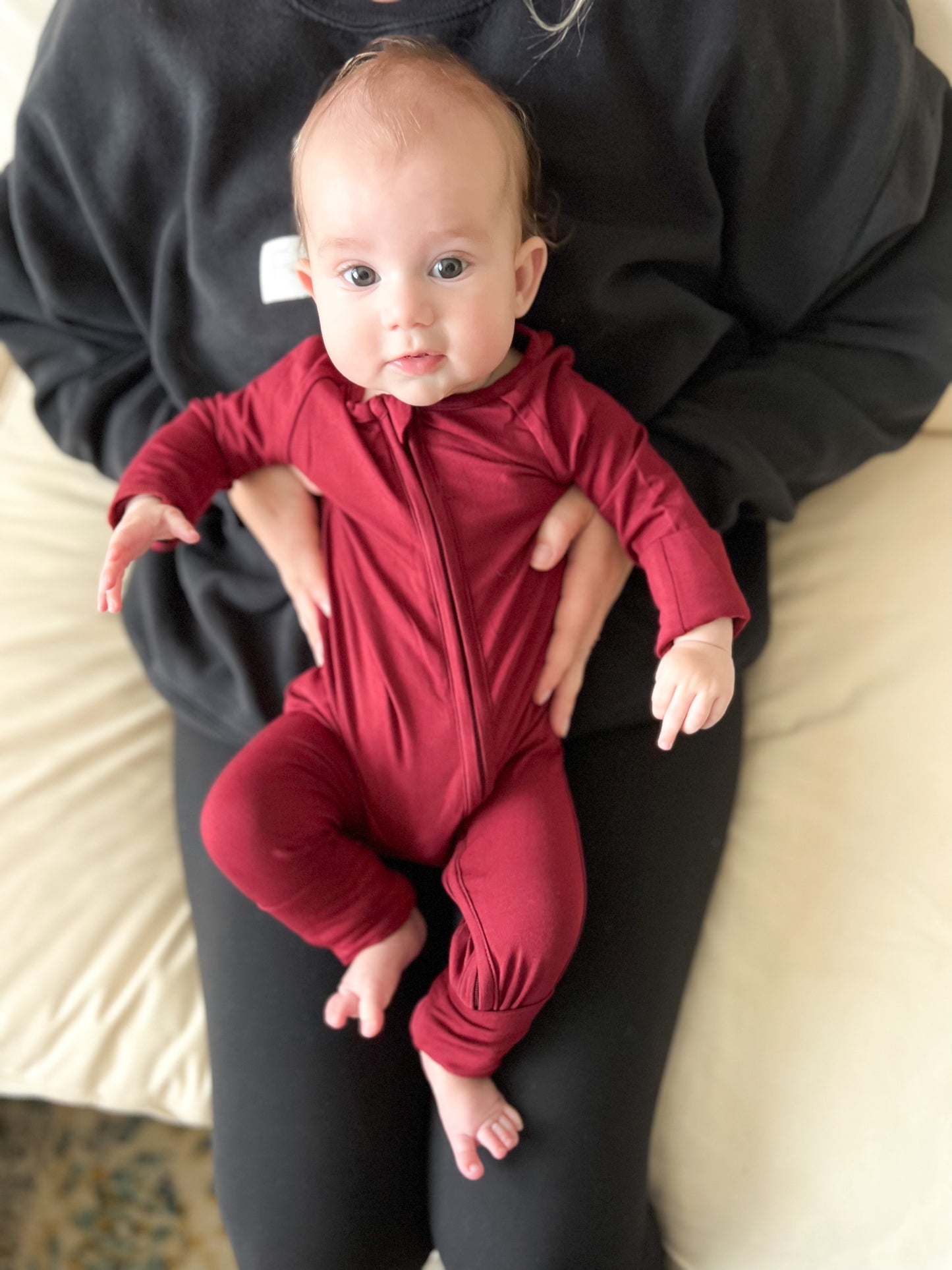 Double Zip Convertible Bamboo Romper - Merlot