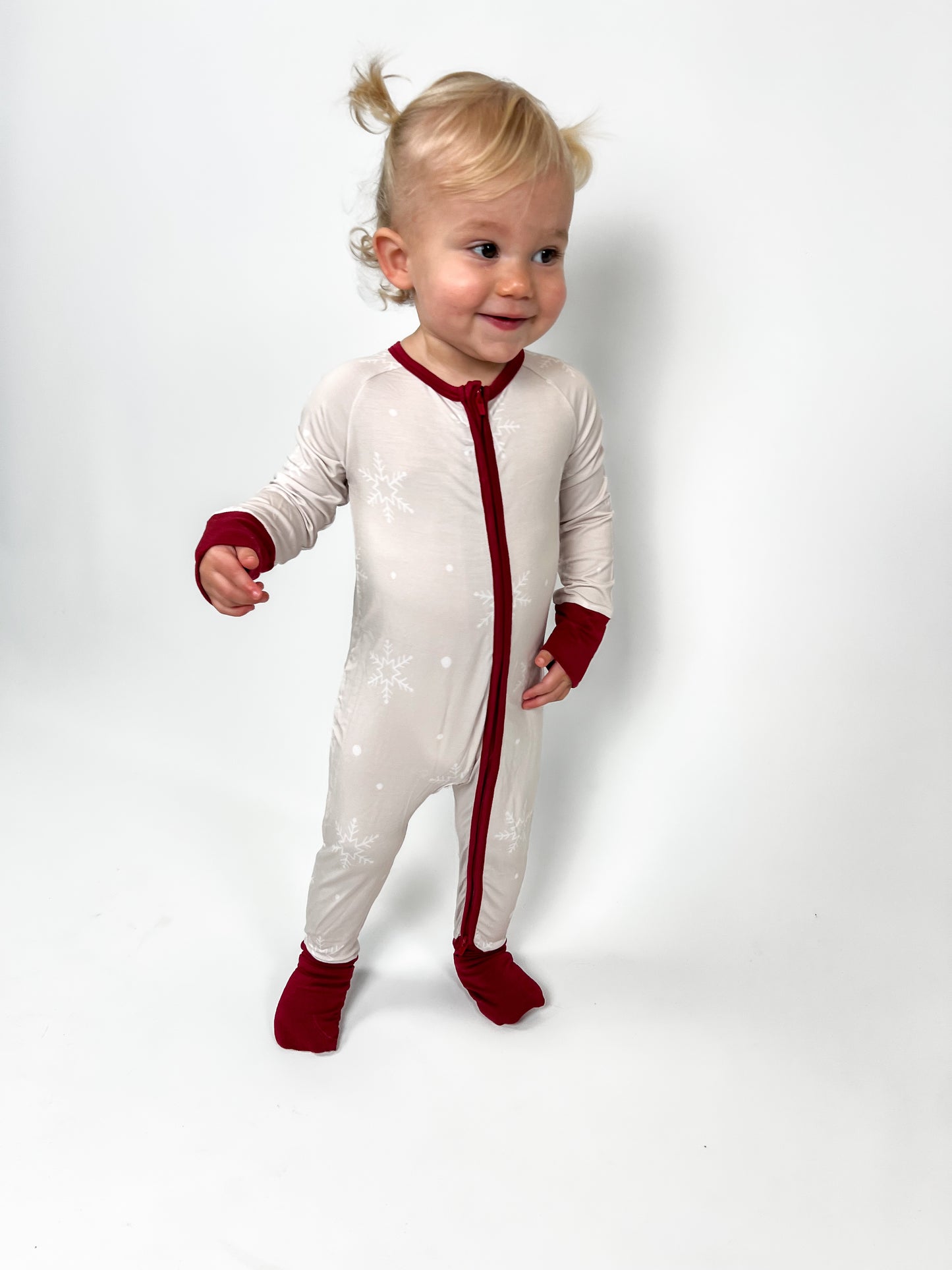 Double Zip Convertible Bamboo Romper - Snowed In