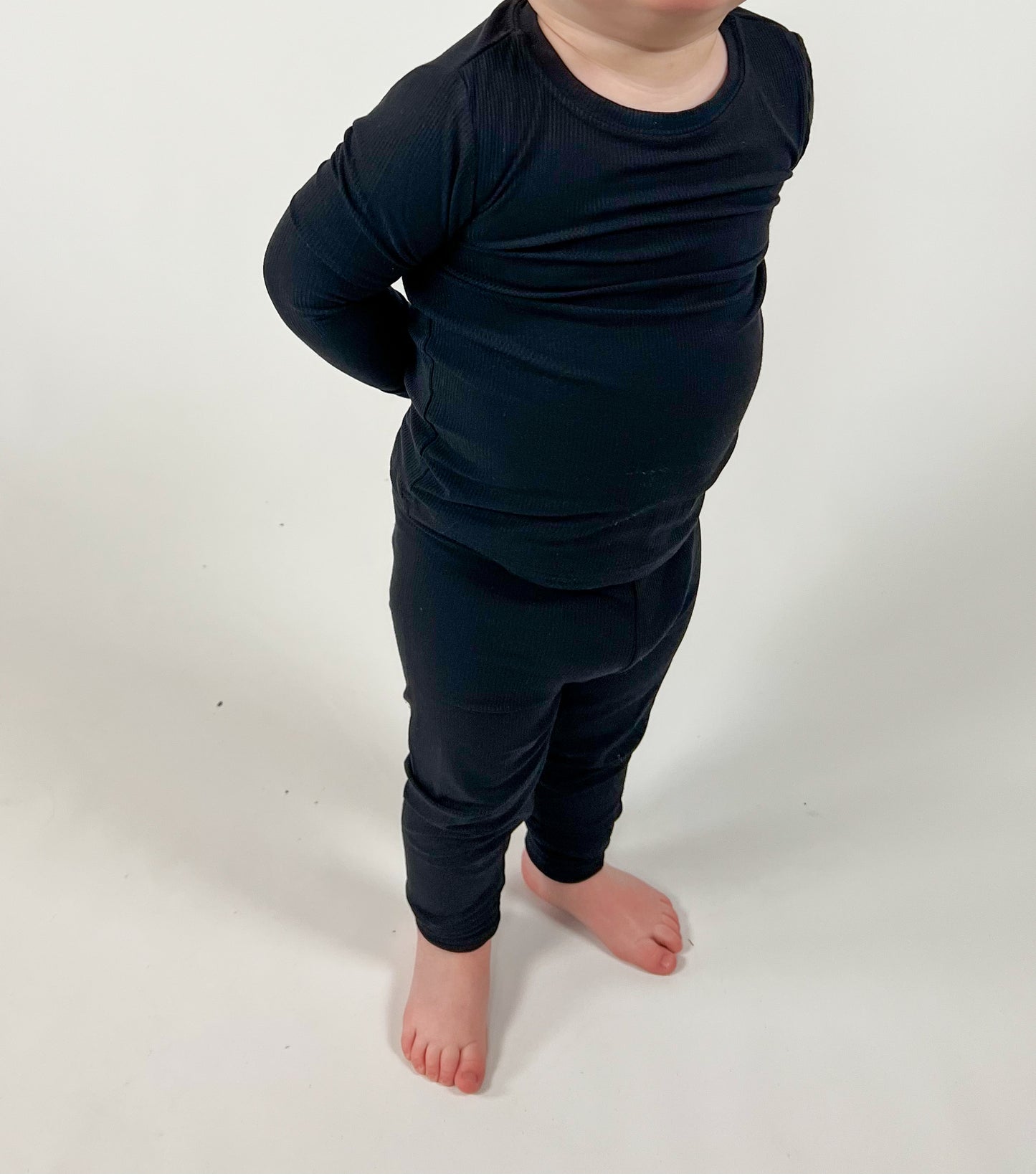 Two Piece Bamboo Jammies - Ribbed Onyx