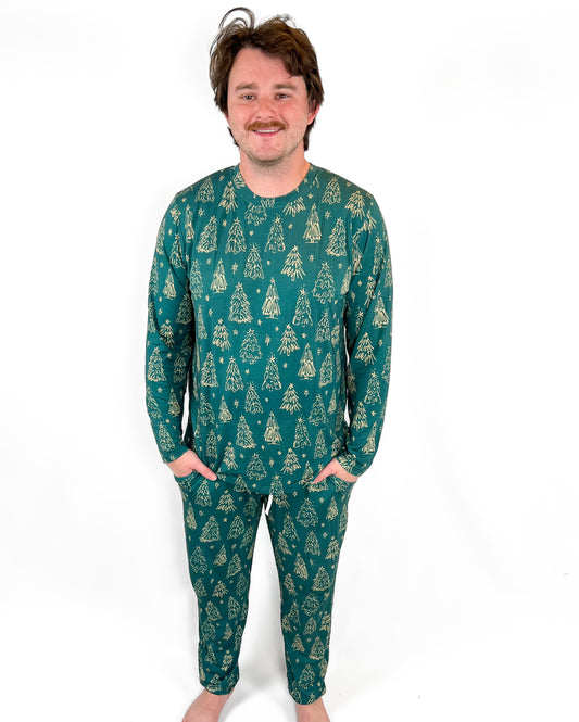 Men’s Bamboo Pajama Set - Emerald Pines