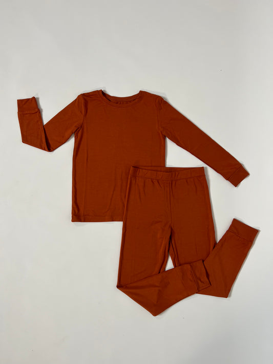 Two Piece Bamboo Jammies - Rust