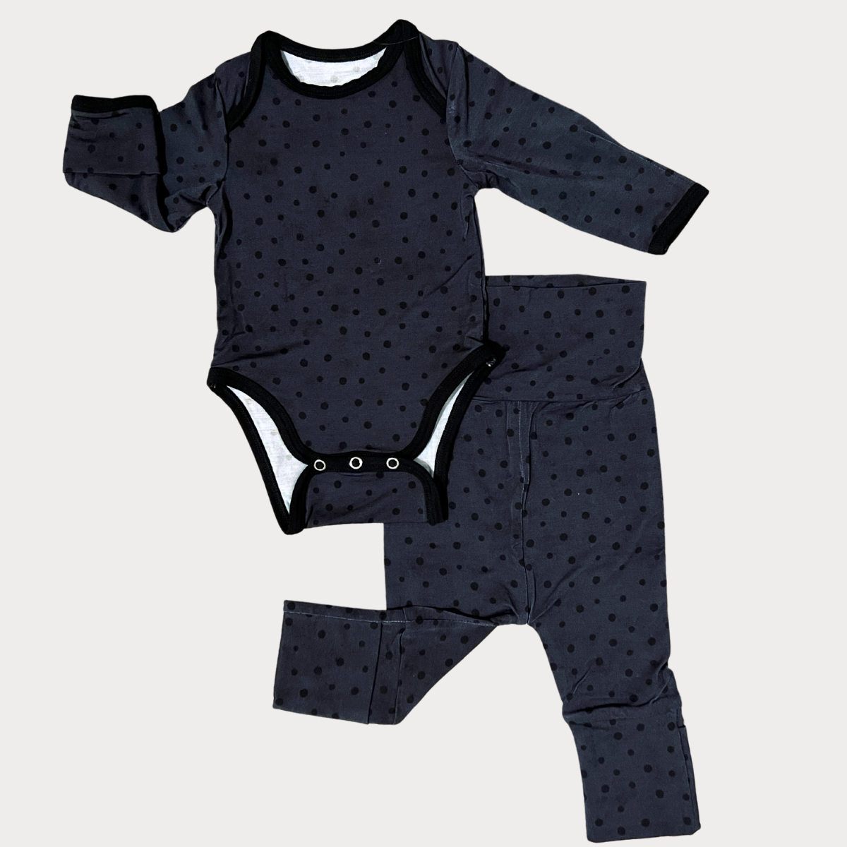 Bamboo Bodysuit and Leggings Set - Black Dots