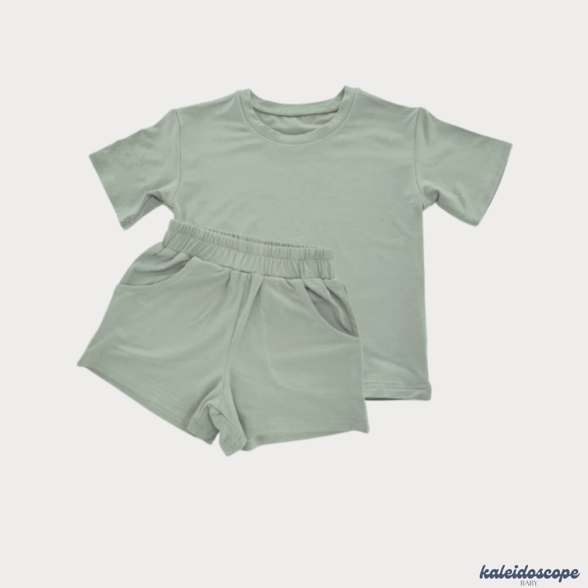 Matching Bamboo T-Shirt and Shorts Set - Sage - RUNS SMALL