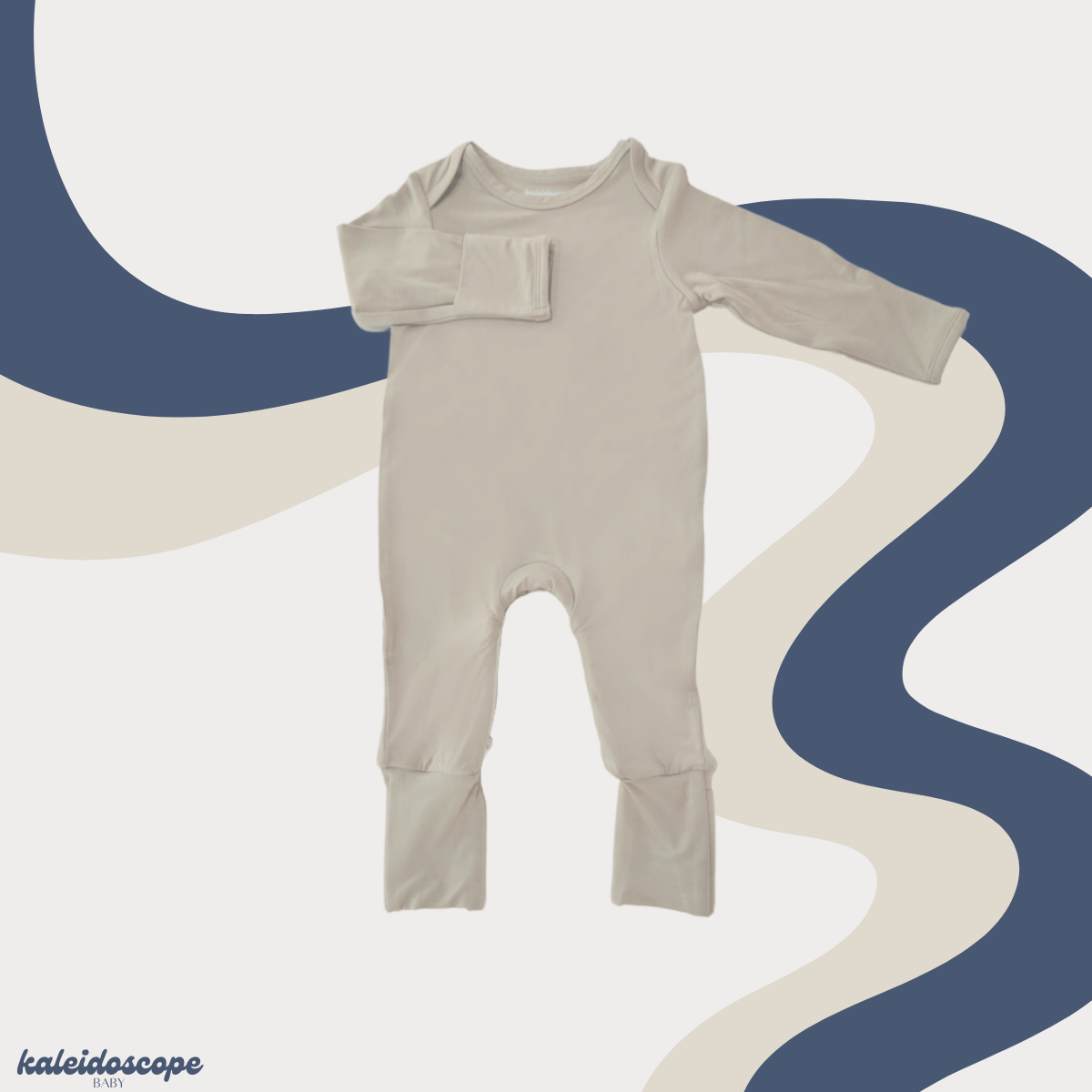 Arch Zip Convertible Bamboo Romper - Macadamia